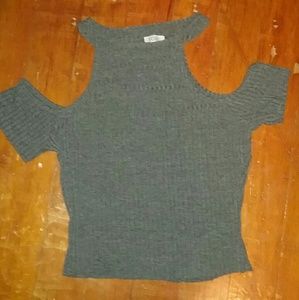 TOBI Off The Shoulder Knit Crop Top